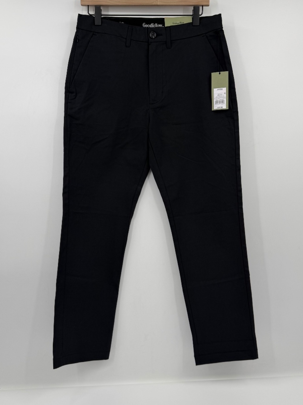 Goodfellow Pants Men 31x30 NEW Black Slim Tech Chino Stretch Wrinkle Resistant